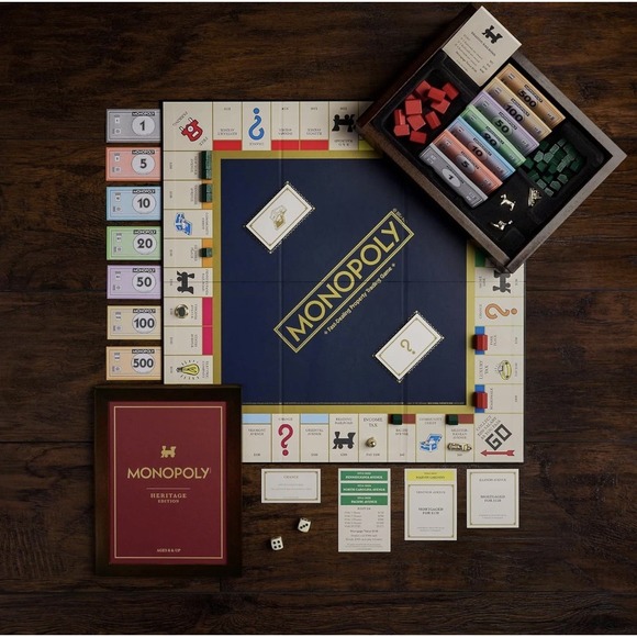 WS Game Company Other - WS Game Co. Monopoly Heritage Edition Board Game in Wooden Storage Box -NEW & FS